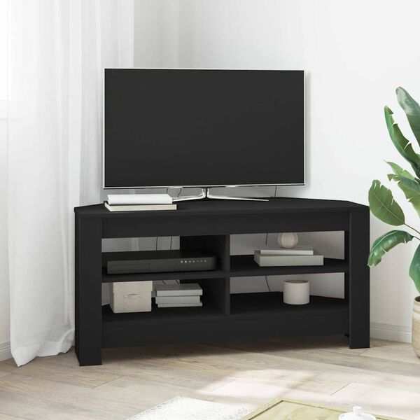 vidaXL MuebledeTVdeesquina Negro 102 x 40,5 x 45 cm