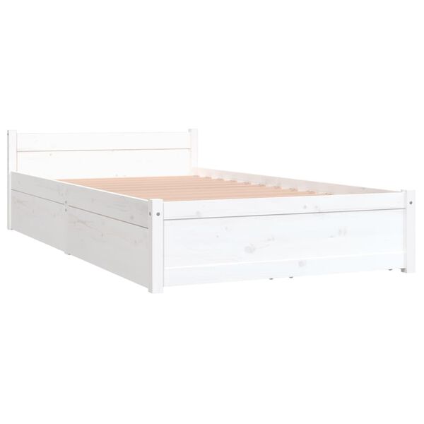 vidaXL Estructura de cama con cajones blanco 100x200 cm