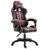 vidaXL Silla de gaming de cuero sint&eacute;tico color vino tinto