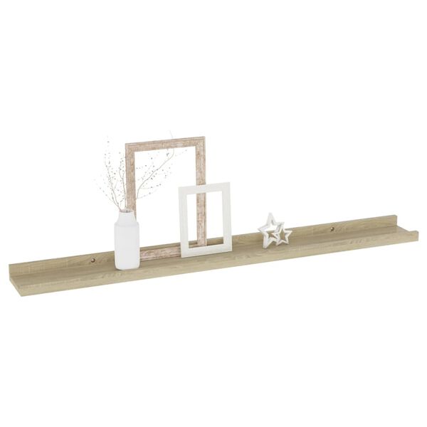 vidaXL Estantes de pared 4 unidades roble Sonoma 80x9x3 cm