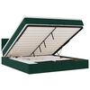 vidaXL Estructura de cama otomana con colch&oacute;n verde oscuro 160x200 cm