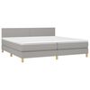 vidaXL Cama box spring con colch&oacute;n tela gris claro 200x200 cm