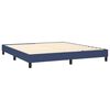 vidaXL Cama box spring colch&oacute;n y luces LED tela azul 180x200 cm