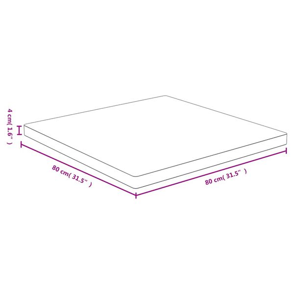 vidaXL Tablero de mesa de bamb&uacute; 80x80x4 cm