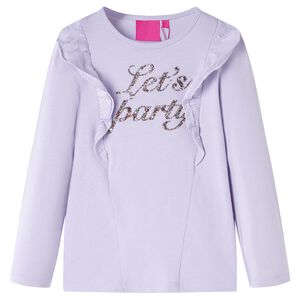 Camiseta infantil de manga larga lila claro 104