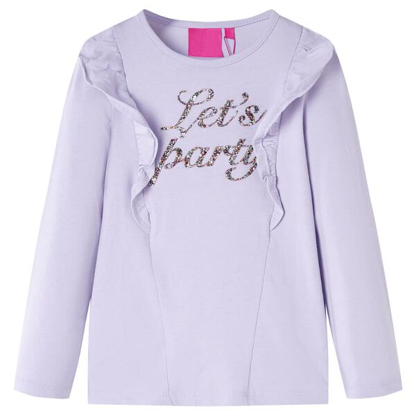 Camiseta infantil de manga larga lila claro 104