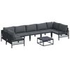 vidaXL Conjunto de sof&aacute;s de jard&iacute;n con coj&iacute;n 8 pcs Negro Acero