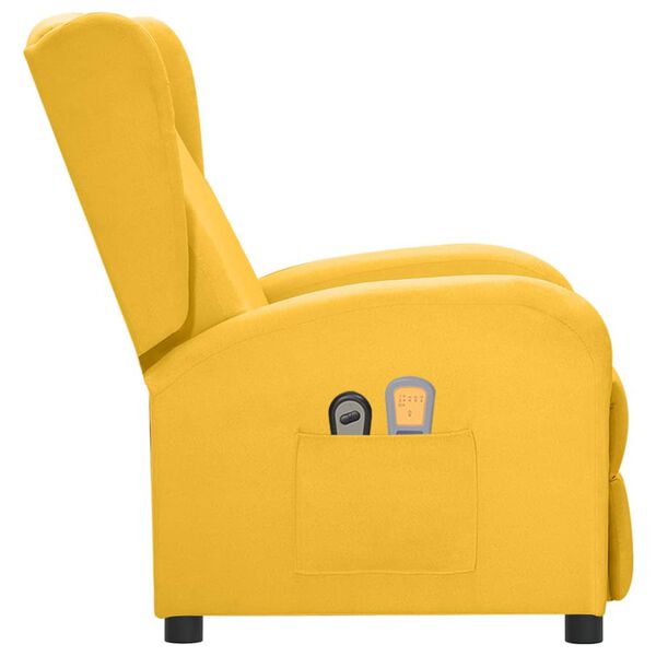 vidaXL Sillón de masaje eléctrico tela amarillo