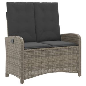 vidaXL Sill&oacute;n reclinable de jard&iacute;n con cojines rat&aacute;n sint&eacute;tico gris