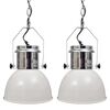 vidaXL L&aacute;mpara de techo altura ajustable moderna metal blanco 2 uds
