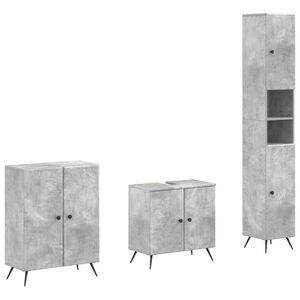 vidaXL Juego de armarios de ba&ntilde;o de 3 piezas BREDA Gris Hormig&oacute;n