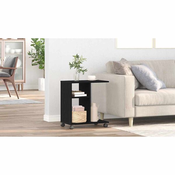 vidaXL Mesa Auxiliar Roble negro 50 x 30 x 55 cm Madera contrachapada