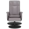 vidaXL Sill&oacute;n reclinable con reposapi&eacute;s cuero sint&eacute;tico gris