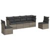 vidaXL Set de muebles de jard&iacute;n 6 pzas y cojines rat&aacute;n sint&eacute;tico gris
