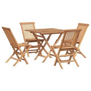 vidaXL Conjunto de comedor de jard&iacute;n 5 piezas madera maciza de teca