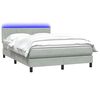 vidaXL Cama box spring con colch&oacute;n y LED terciopelo gris claro 140x220 cm
