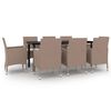 vidaXL Set comedor de jard&iacute;n 9 pzas y cojines rat&aacute;n sint&eacute;tico y vidrio
