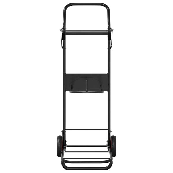 vidaXL Carrito de silla de montar plegable acero negro