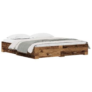 vidaXL Estructura de cama con caj&oacute;n Madera Vieja 180 x 200 cm