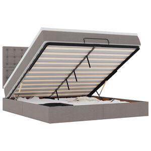 vidaXL Estructura de cama otomana colch&oacute;n tela gris pardo 180x200 cm