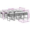 vidaXL Set comedor jard&iacute;n 9 pzas y cojines rat&aacute;n sint&eacute;tico gris