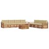 vidaXL Conjunto de sof&aacute;s de exterior con coj&iacute;n 8 pcs Natural y Beige
