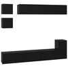 vidaXL Conjunto de mueble de TV 8 uds. Roble Negro