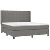 vidaXL Cama box spring con colch&oacute;n tela gris oscuro 180x200 cm