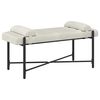 vidaXL Banco con Botones y Cojines Crema 110 x 40 x 46 cm Terciopelo