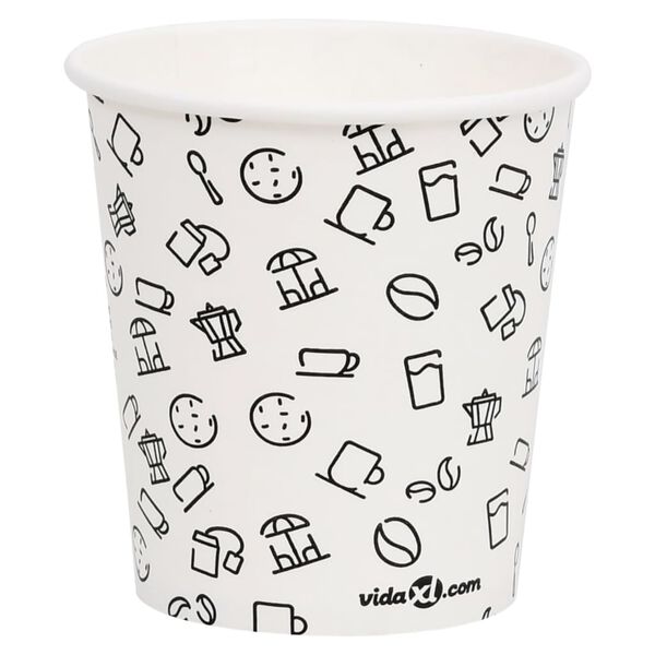 vidaXL Vasos de papel para caf&eacute; 100 uds blanco y negro 200 ml