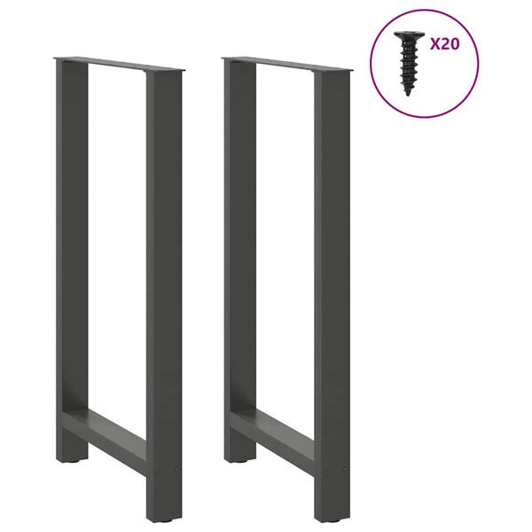 vidaXL Patas para mesa de bar antracita (2 unidades, 60 x 110-111 cm, acero)