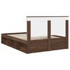vidaXL Estructura de cama con cabecera Roble Marr&oacute;n 140 x 200 cm