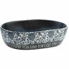 vidaXL Lavabo sobre encimera ovalado cer&aacute;mica negro y azul 47x33x13 cm