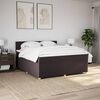 vidaXL Cama box spring con colch&oacute;n tela marr&oacute;n oscuro 180x200 cm