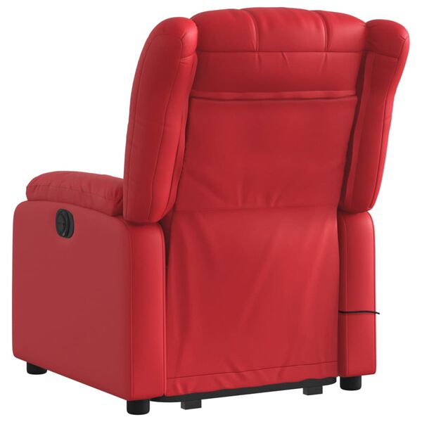 vidaXL Sill&oacute;n reclinable de masaje de pie cuero artificial rojo