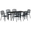vidaXL Conjunto de Comedor de Jard&iacute;n 7 uds. Antracita