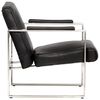vidaXL Sill&oacute;n de cuero aut&eacute;ntico negro 60x73x77 cm