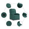 vidaXL Sillón reclinable de tela verde oscuro