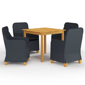 vidaXL Juego de comedor para jard&iacute;n de 5 piezas gris oscuro