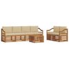 vidaXL Conjunto de sof&aacute;s de exterior con coj&iacute;n 7 pcs Natural y Beige