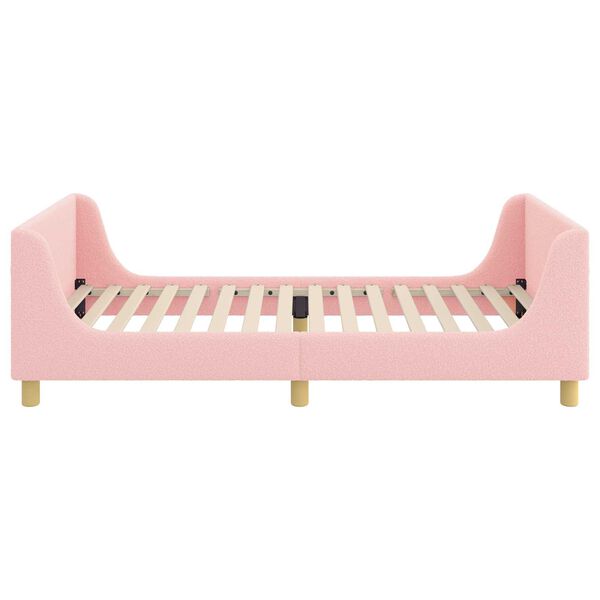 vidaXL Cama para ni&ntilde;os con cabecero Rosa 80 x 200 cm Tela de Oveja