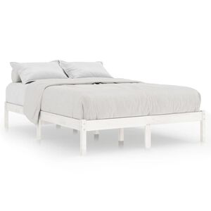 vidaXL Estructura cama doble peque&ntilde;a sin colch&oacute;n madera maciza blanco