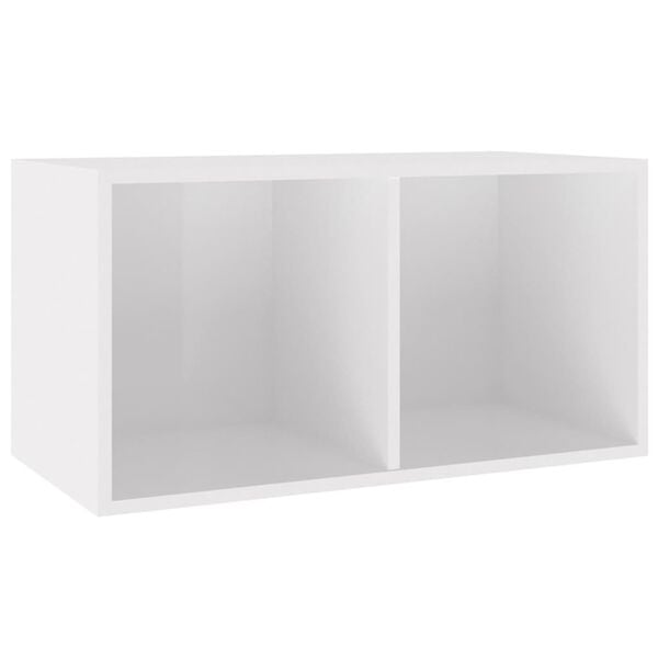vidaXL Caja para discos vinilo madera contrachapada blanco 71x34x36cm