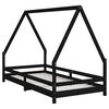 vidaXL Estructura de cama para niños madera de pino negro 90x190 cm