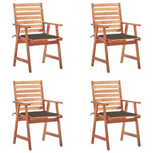 vidaXL Sillas comedor de jard&iacute;n y cojines 4 uds madera maciza acacia