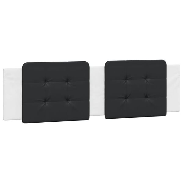 vidaXL Cabecero de cama acolchado Zadar cuero sint&eacute;tico negro blanco 180 cm