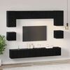 vidaXL Conjunto de mueble de TV 8 pcs Roble Negro Madera de ingenier&iacute;a