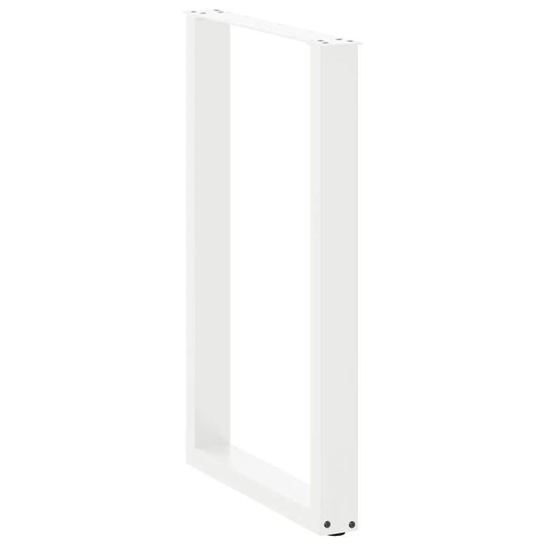 vidaXL Patas para mesa de bar en forma de U (2 unidades), color blanco, 60 x (90-91) cm, acero