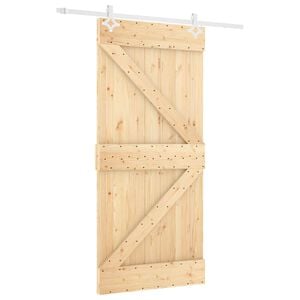 vidaXL Puerta Corredera Natural y Blanco 100 x 210 cm
