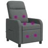 vidaXL Silla de masajes reclinable Gris oscuro Tela